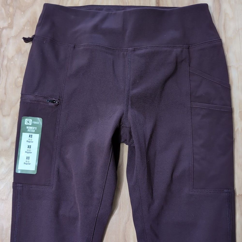 Carhartt Women's Burgundy Fitted Scrub Pants, Size‎ XS 0-2 Zip Pocket & Pockets